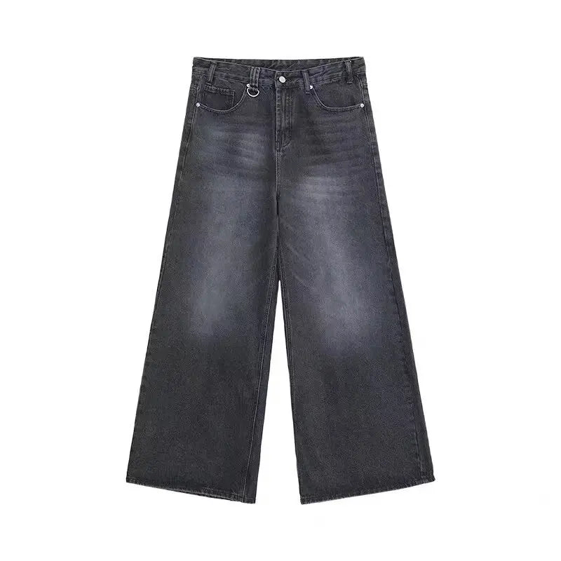Vintage Wash Baggy Wide Leg Jeans
