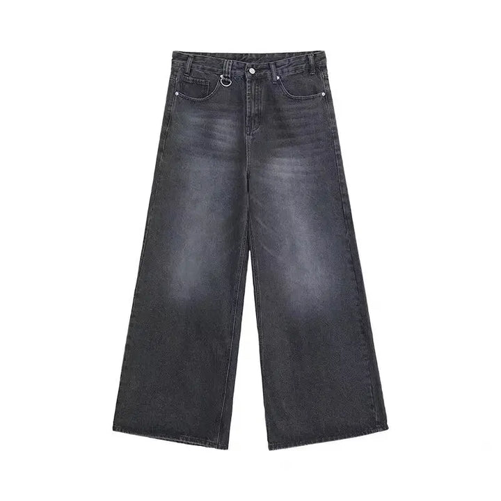 Vintage Wash Baggy Wide Leg Jeans