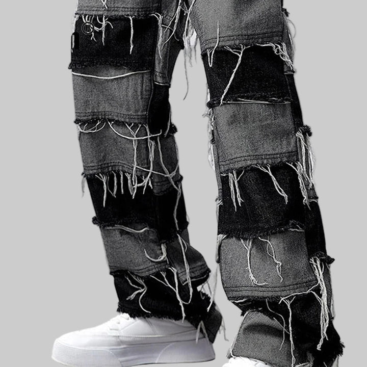 Y2K Whiskered Spliced Jeans