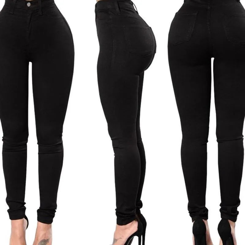 High-Waisted Black Sexy Casual Pencil Jeans
