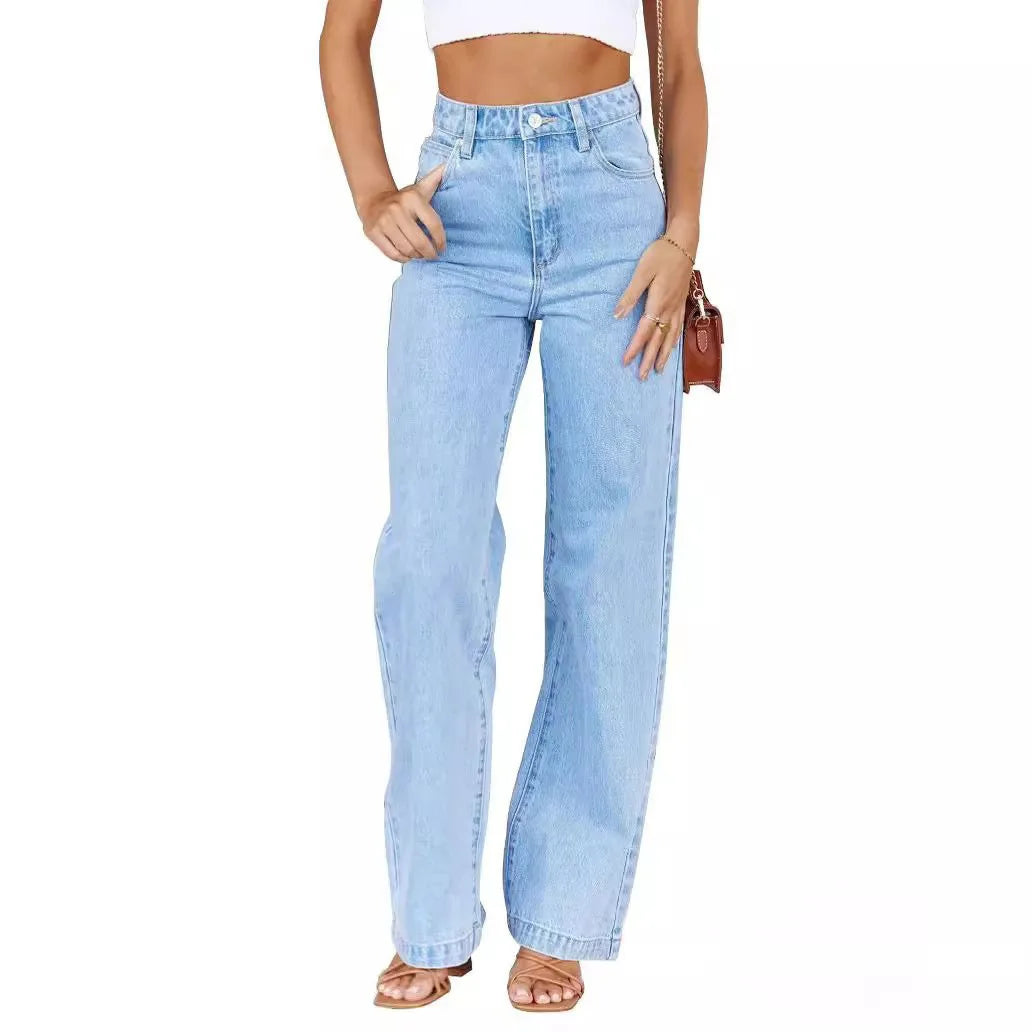 High-Waisted Wide Leg Commuter Jeans