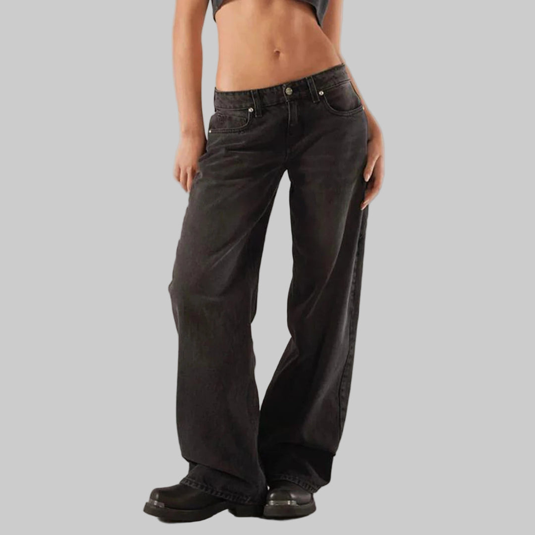Retro Y2K Boyfriend Straight Wide Leg Low Rise Baggy Jeans