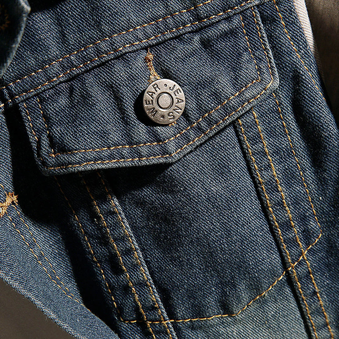 Casual Slim Fit Hooded Zippered Denim Top