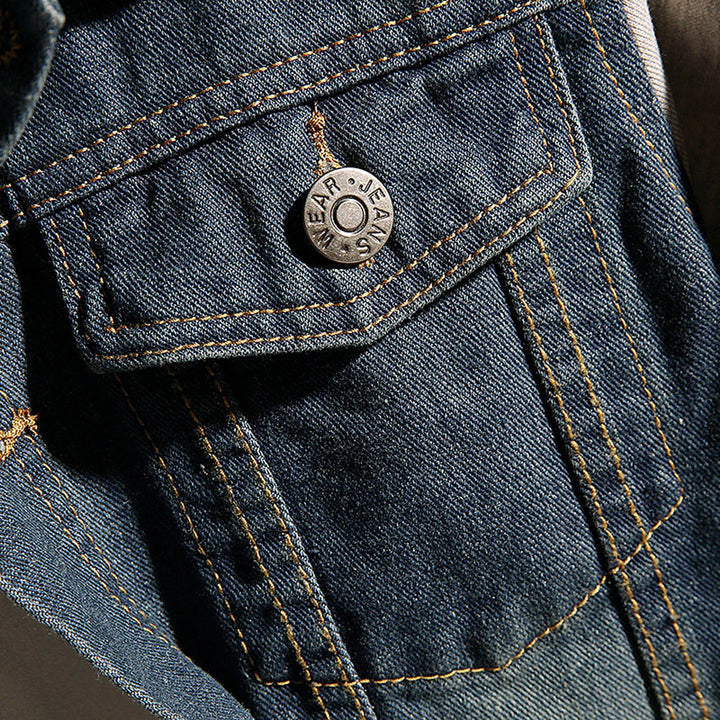 Casual Slim Fit Hooded Zippered Denim Top