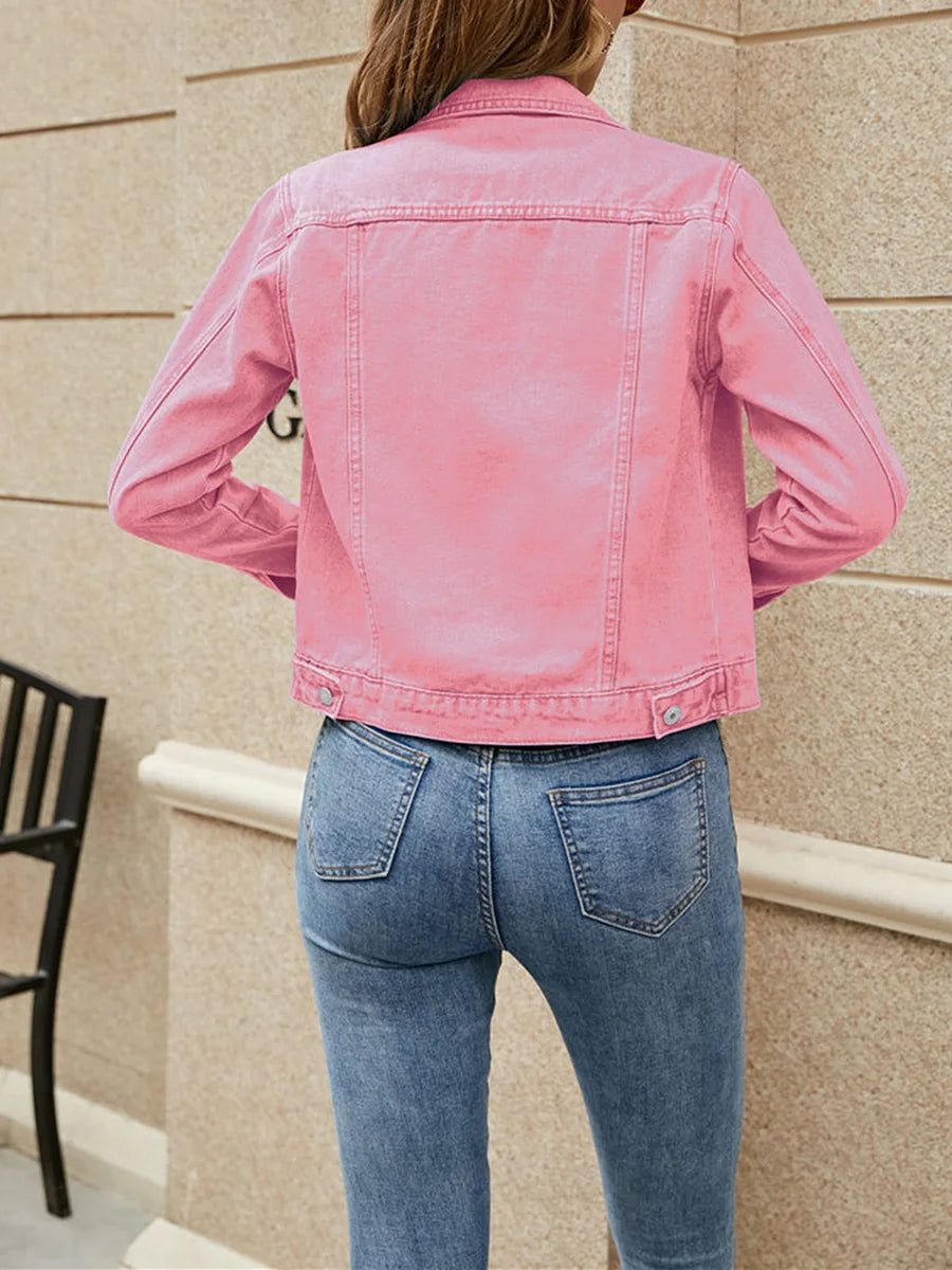 Solid Color Denim Jacket