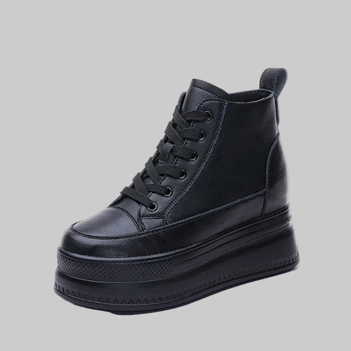 Genuine Leather Chunky Ankle Boots