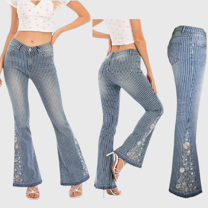 Flared Jeans with Embroidery