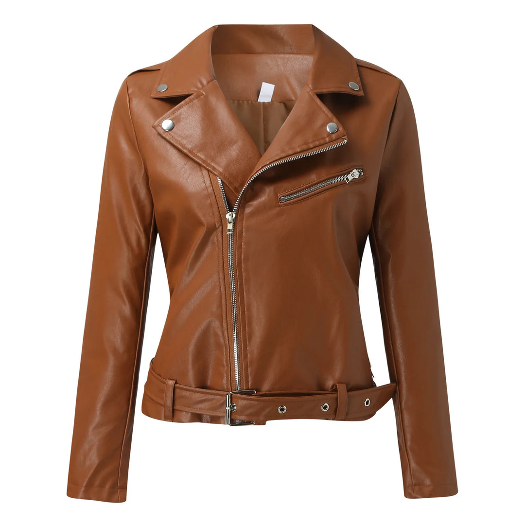 Slim Zipper Up Leather Moto Biker Bomber Jackets