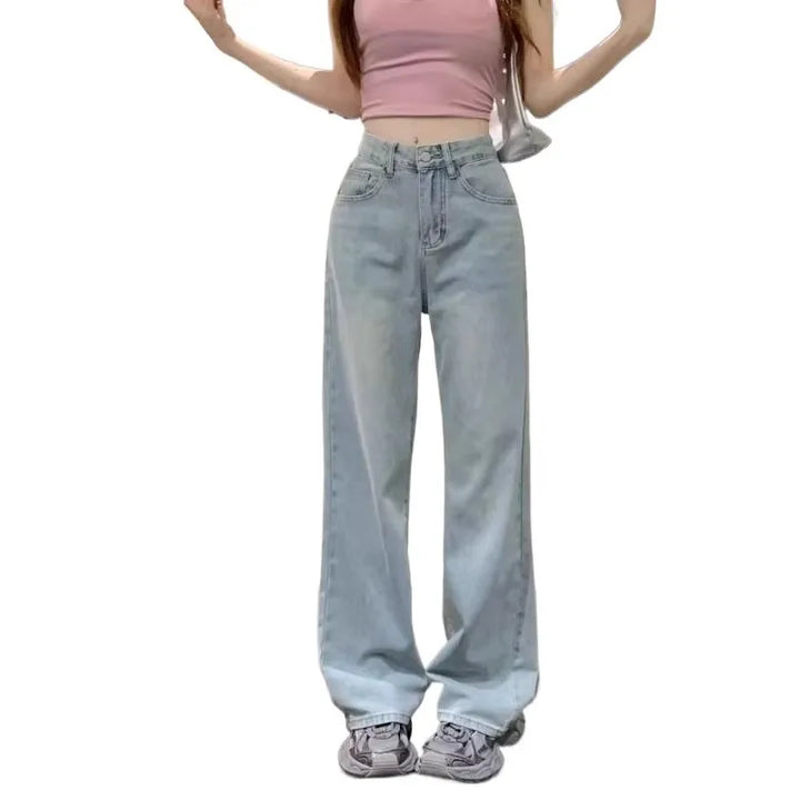 Distressed Trending Wide Leg Slimming Jeans