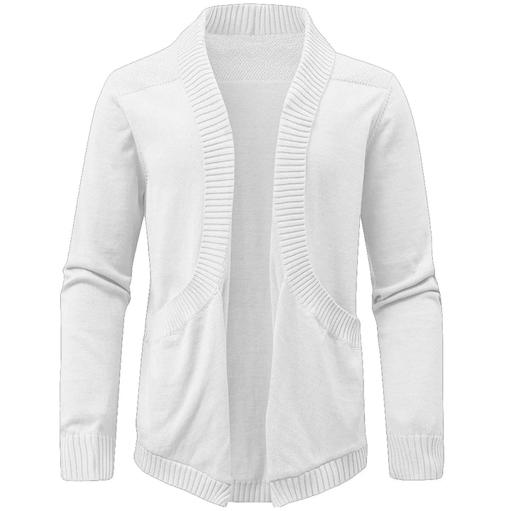 Classic V-Neck Solid Color Knit Cardigan