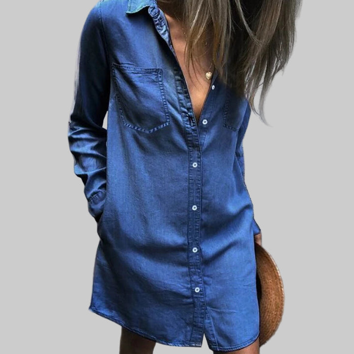 Long Sleeve Casual Loose Denim Shirt