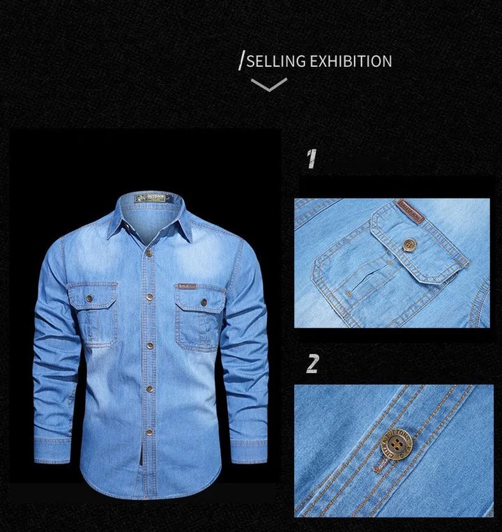 Pure Cotton Bamboo Washed Denim Shirt