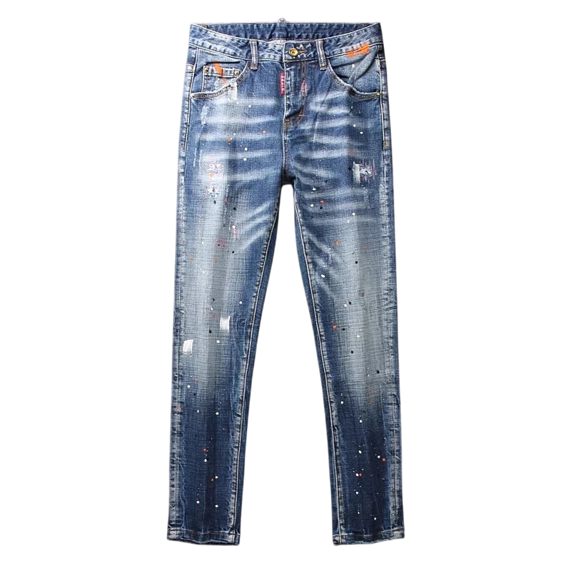 Classic Slim Fit Ripped Jeans