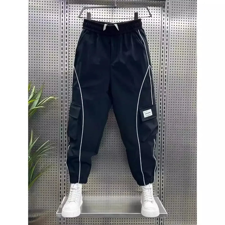 Spliced Cargo Pants - Wide Leg Design