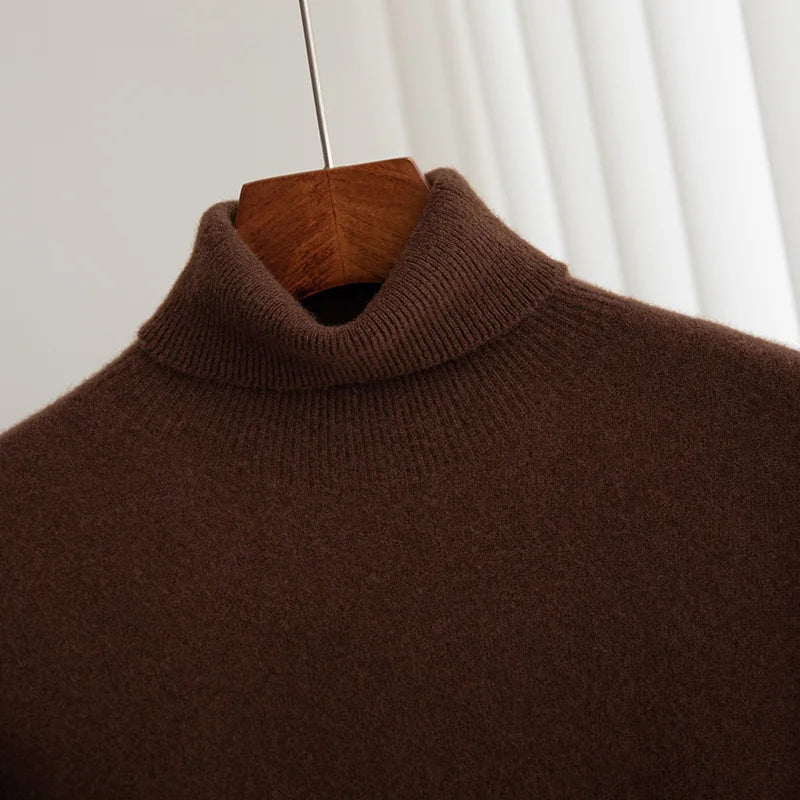 100% Merino Wool Turtleneck Pullover Sweater