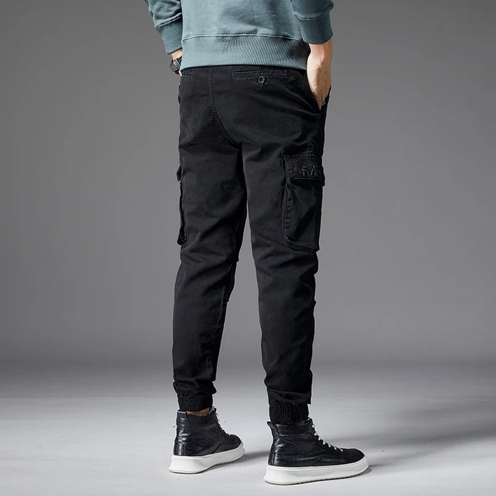 Slim Fit Elastic Waist Cargo Jeans