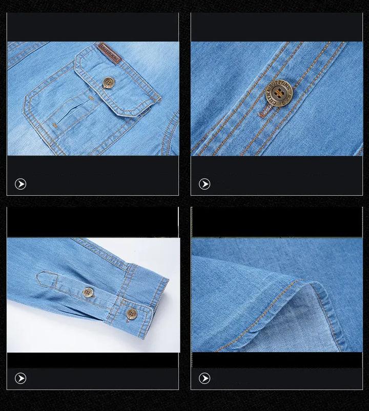 Pure Cotton Bamboo Washed Denim Shirt