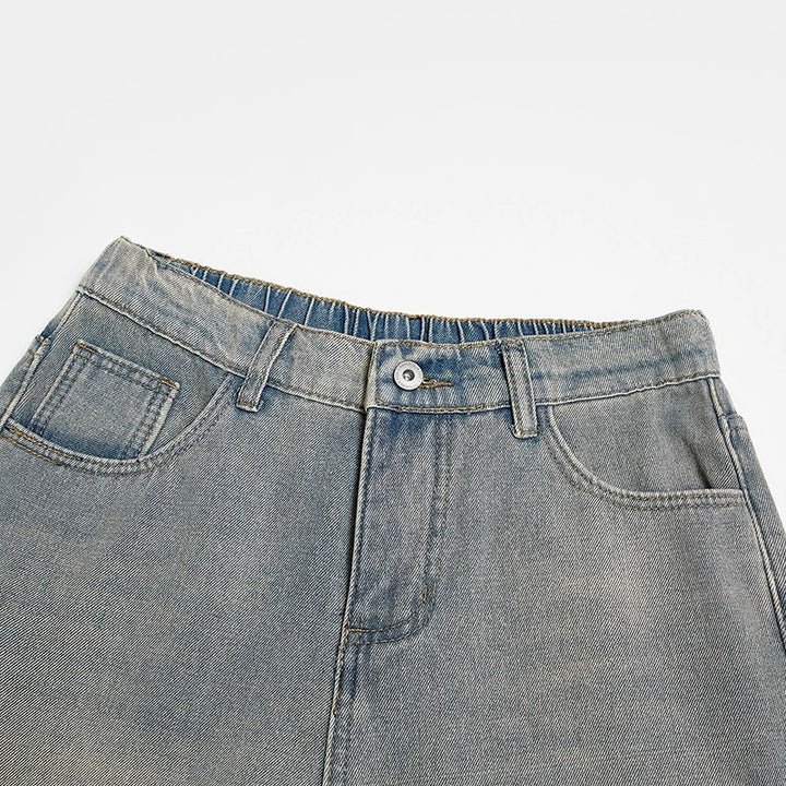 American Retro Blue Washed Loose Jeans