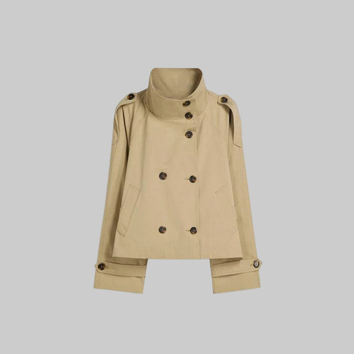 Belted Waist Cropped Trench Coat