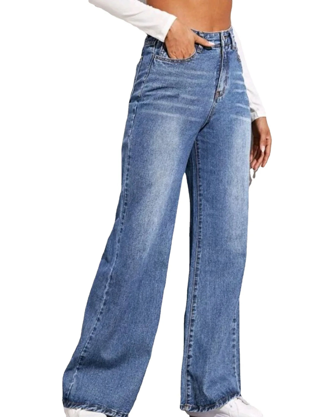 Sexy Wide-Leg High-Waisted Straight Y2K Jeans