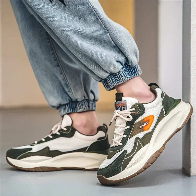 Lightweight Color-Cord Lace-Up Sneakers