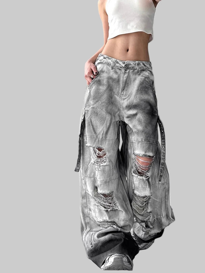 Vintage High Waist Multi-Pocket Jeans