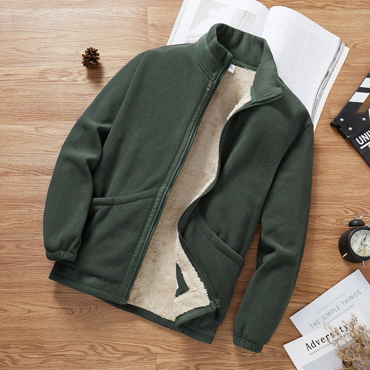 Thickened Fleece Lined Stand Collar Jacket