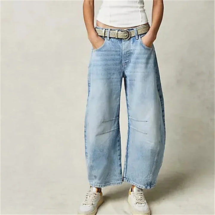 American Style Knee Splicing Denim Jeans
