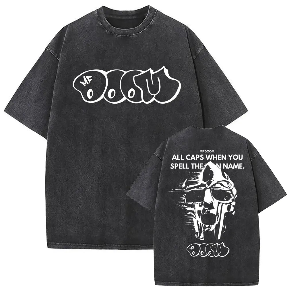 Retro Rapper Mf Doom Graphic Print Tshirt
