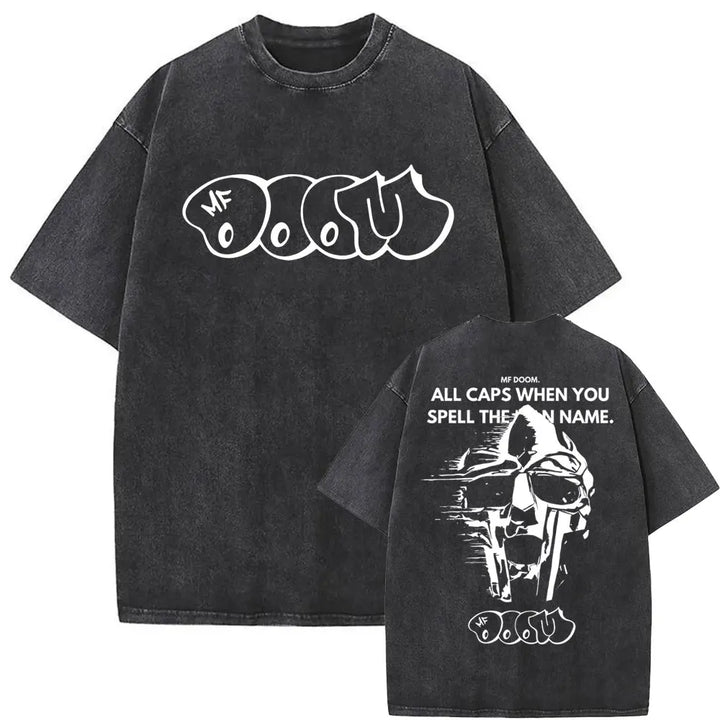 Retro Rapper Mf Doom Graphic Print Tshirt