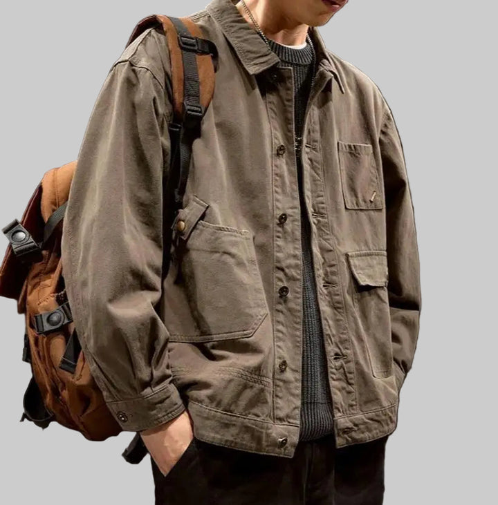 Retro Cargo American Style Lapel Bomber Coat