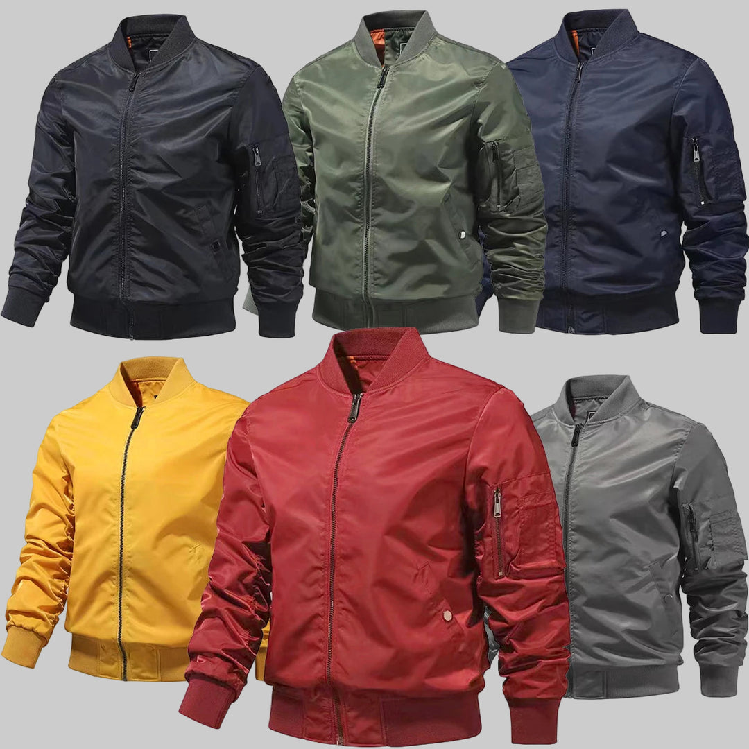 Solid Color Bomber Jacket