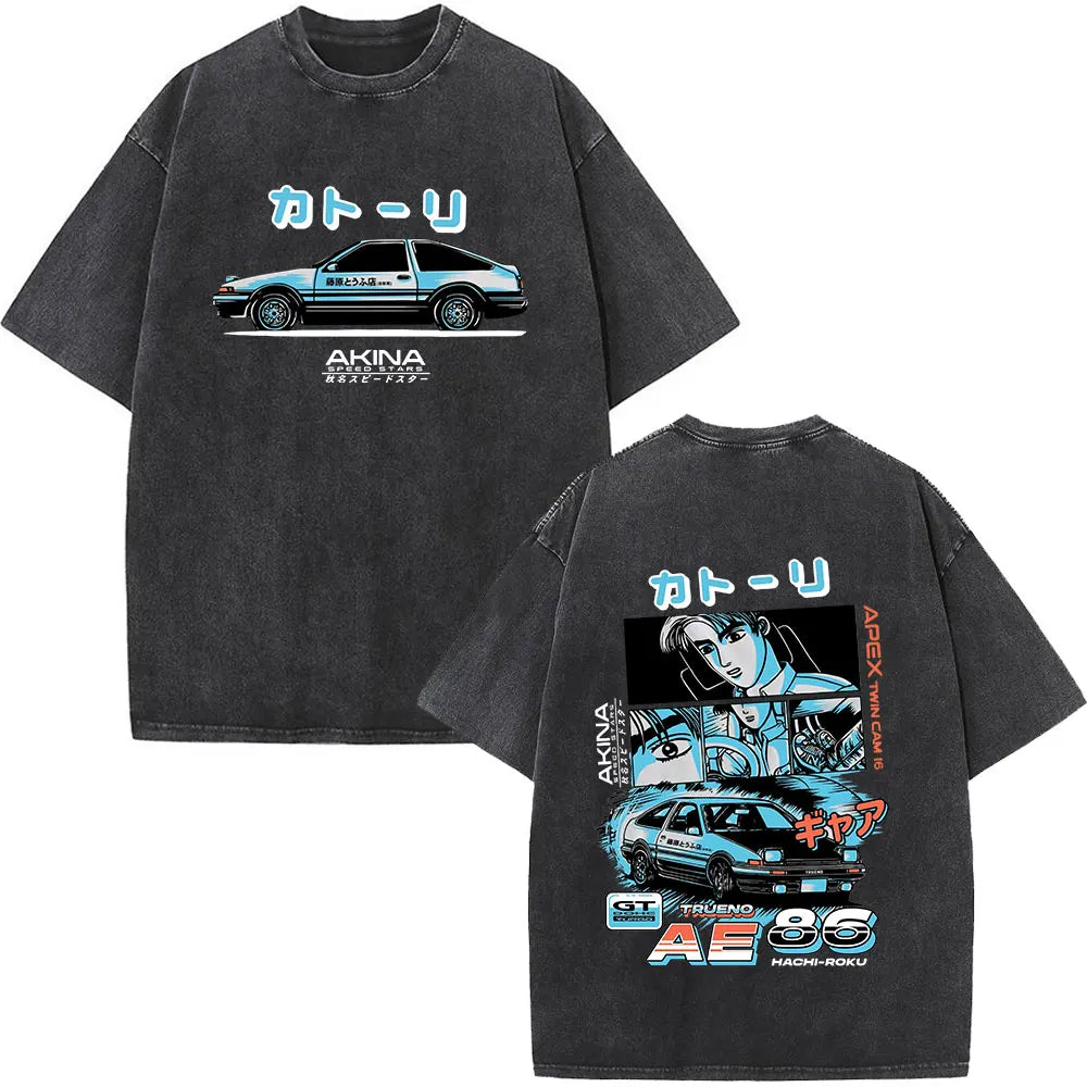 Anime Initial D Drift AE86 & JDM Vintage T-Shirt