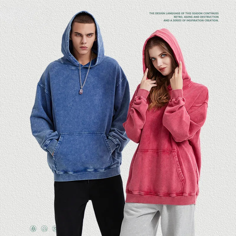 High Street Heavy Weight Washed Cotton Hoodies