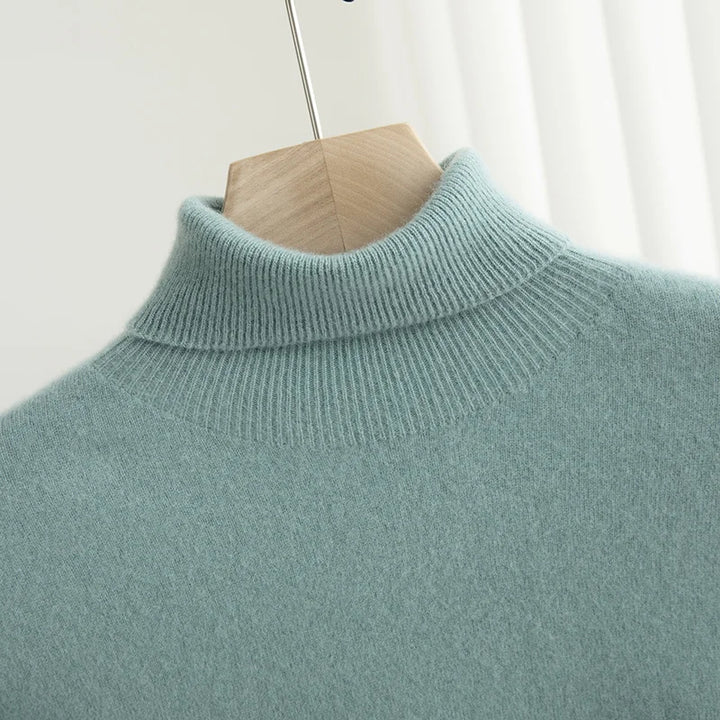 100% Merino Wool Turtleneck Pullover Sweater