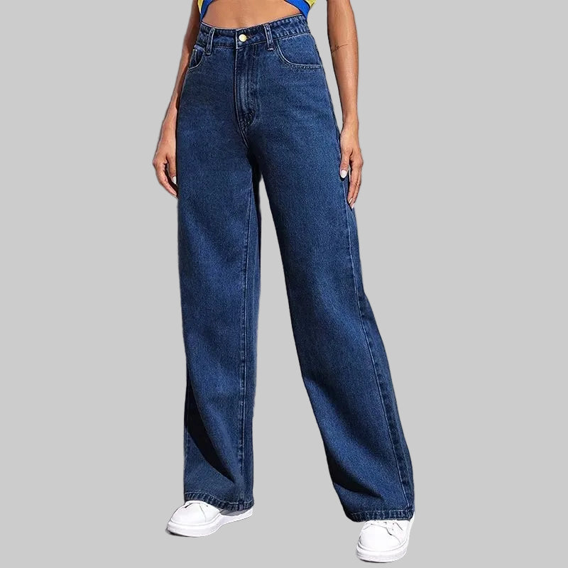 High-Waisted Wide Leg Commuter Jeans