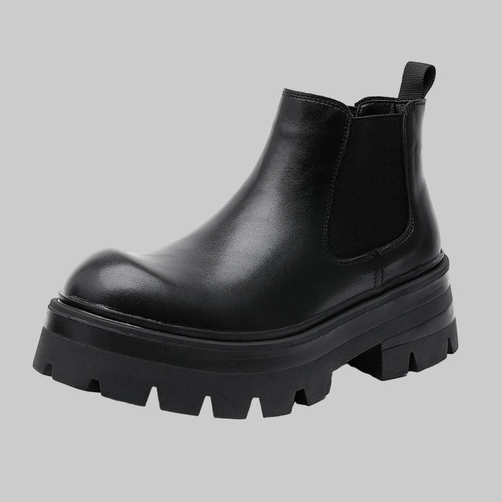 OUNQ minimalist design Leather Winter Boots