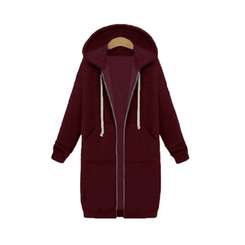 Hooded Long Thick Loose Sweatshirt