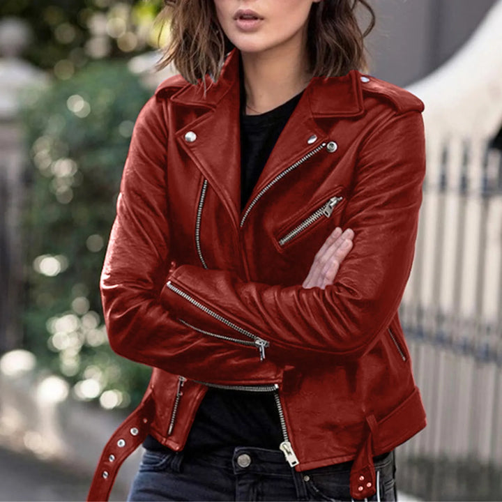 Slim Zipper Up Leather Moto Biker Bomber Jackets