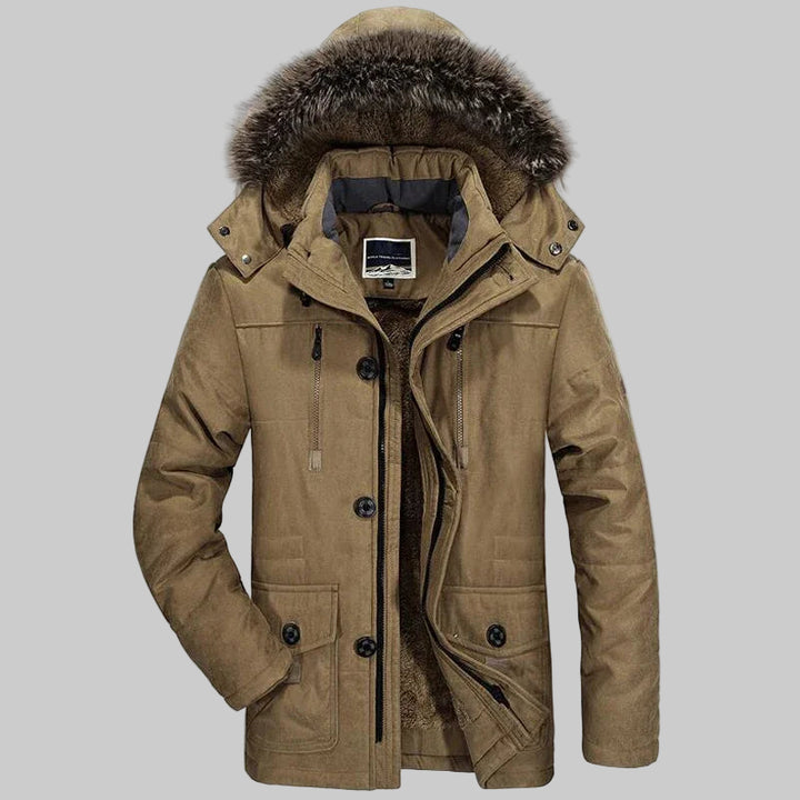Faux Fur Hooded Fleece Cotton Padded Warm Parka
