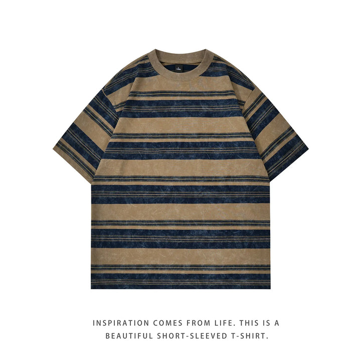 Hip Hop Tie Dye Vintage Striped Oversized T-Shirt
