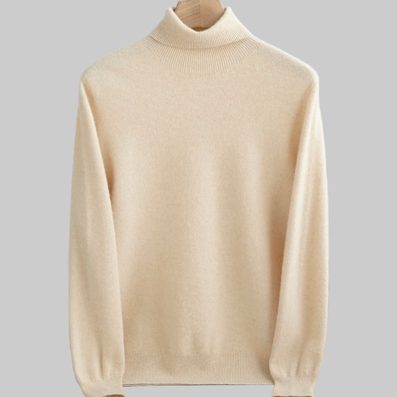 100% Merino Wool Turtleneck Pullover Sweater