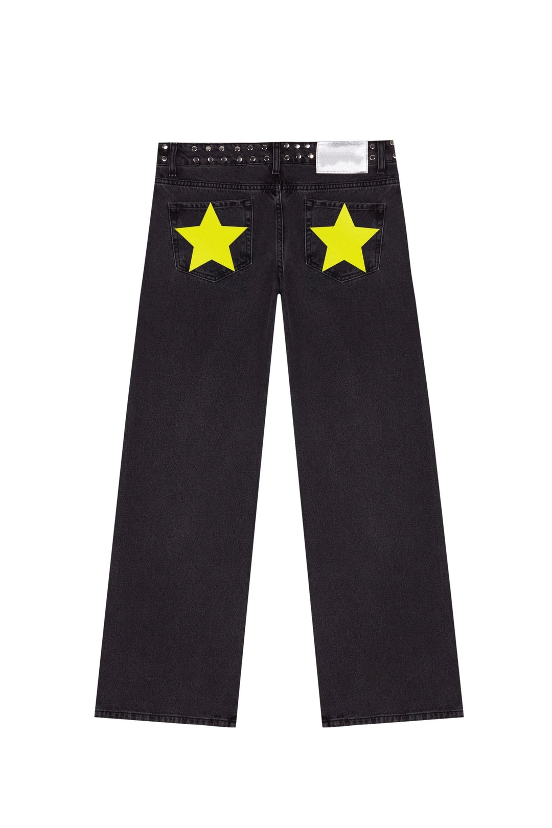 Retro Five-Pointed Star Print High-Waisted Baggy Jeans