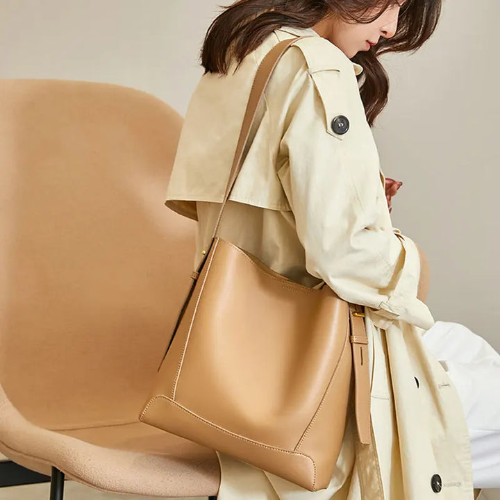 TRISHA | Luxury Cowhide Leather Shoulder Bag