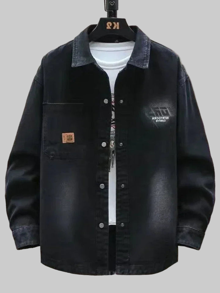 Printed Denim Cowboy Winter Shirt