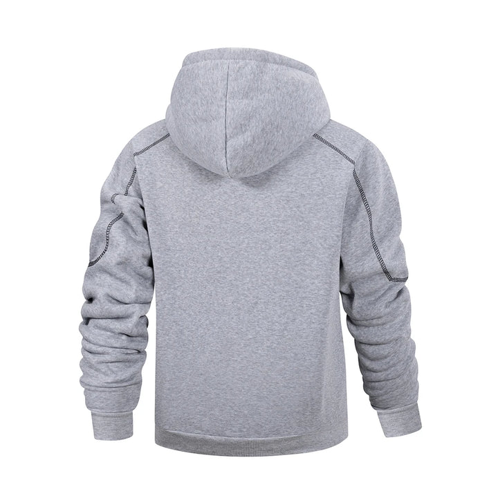 Casual Slim Fit Solid Color Sports Zipper Hoodie