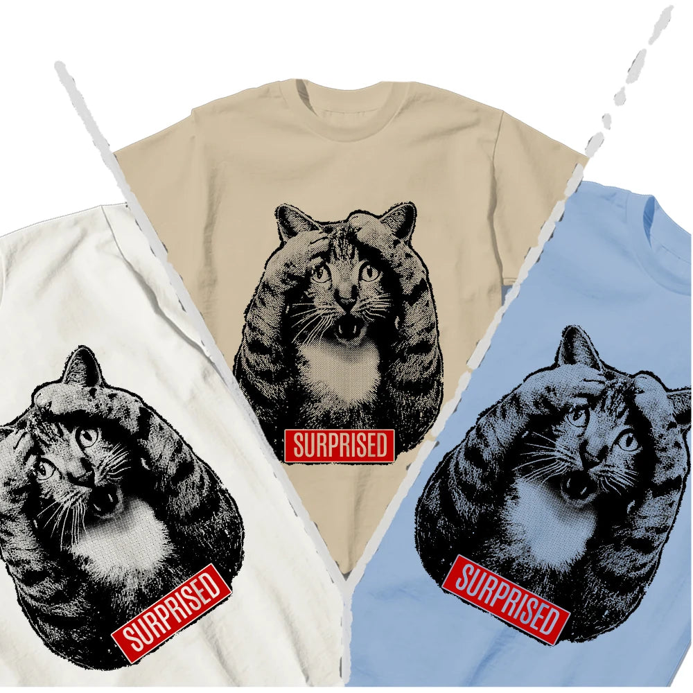 Surprise Cat Graphic T-Shirt