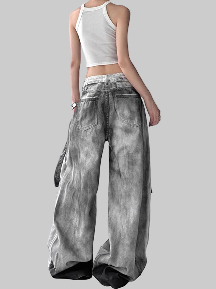 Vintage High Waist Multi-Pocket Jeans