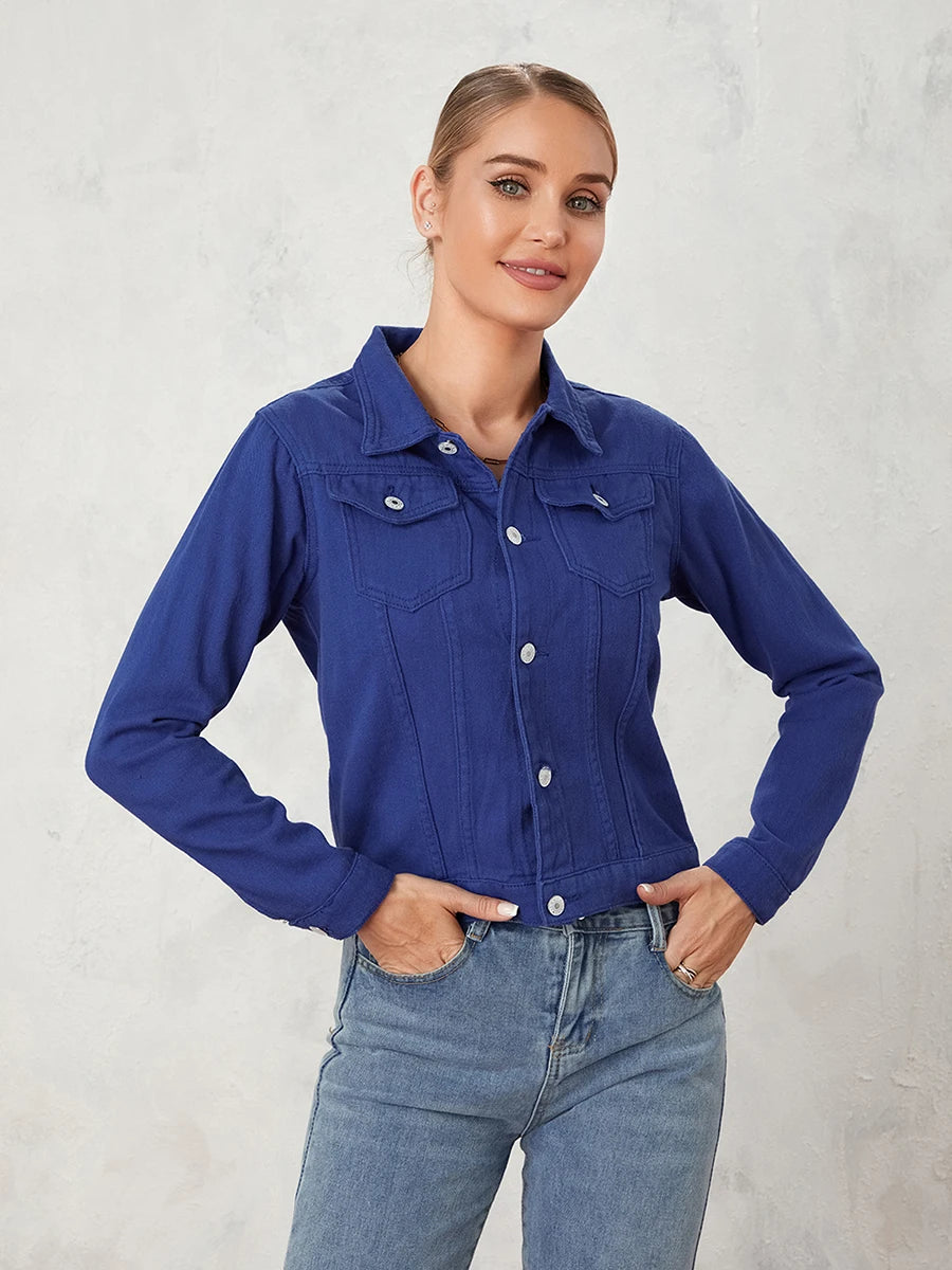 Solid Color Denim Jacket