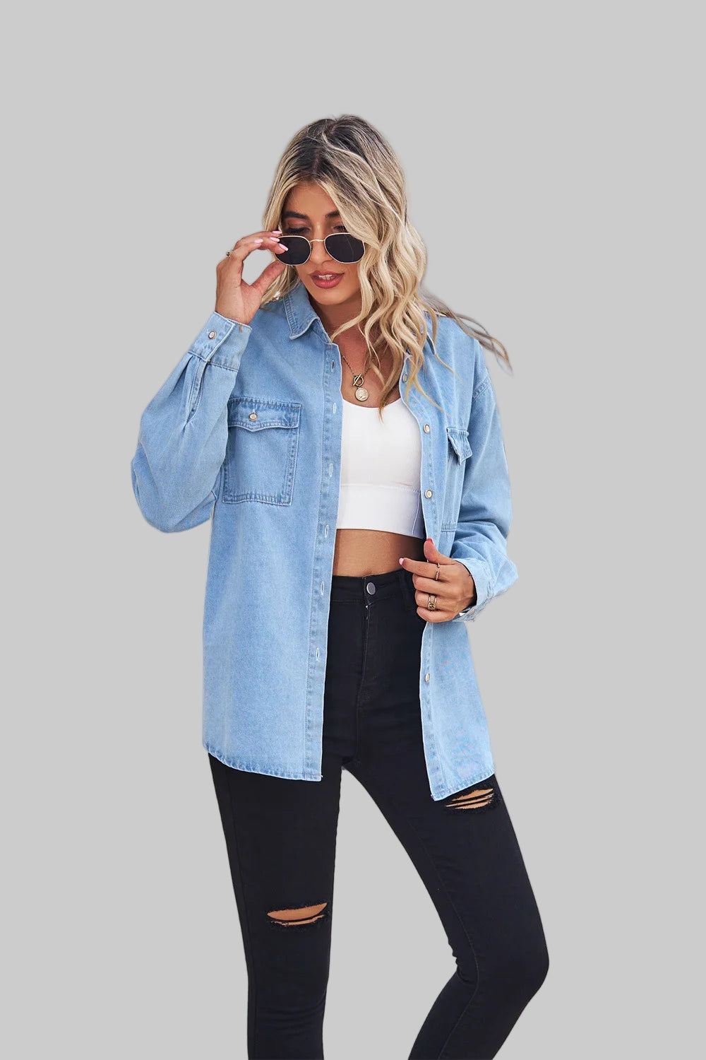 Casual Loose Vintage Denim Shirt